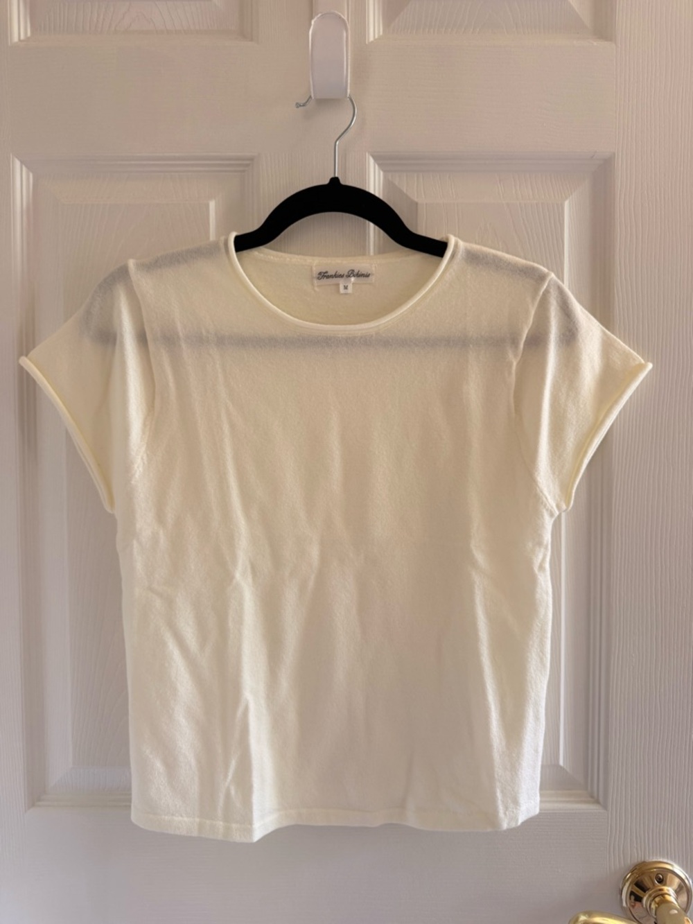 Frankie's Bikinis Cream Short-Sleeve Crewneck Tee